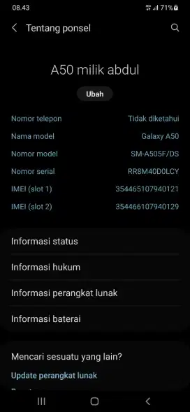 SAMSUNG A50 RAM 6/128