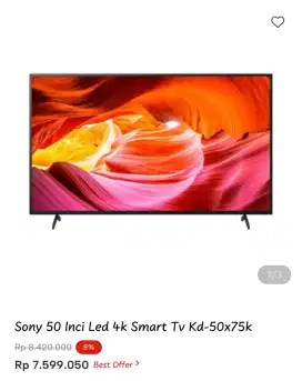Sony 50 Inc Led 4K Smart Tv  Kd-50x75k