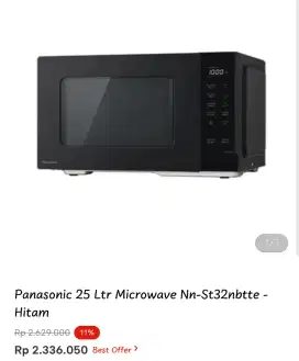 Panasonic 25 Ltr Microwave NN-St32nbtte - Hitam