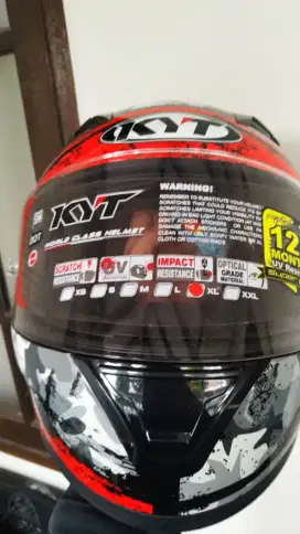 Helm kyt full face r10 merah motif