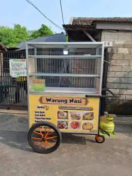 gerobak gorengan/lauk warteg/nasi uduk/naskun/gado-gado/es buah/DLL