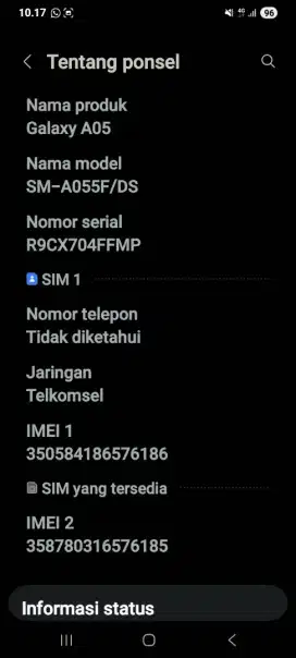 Jual samsung A05 6+6/128