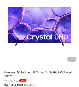 SAMSUNG SMART TV 4K 50 INCI