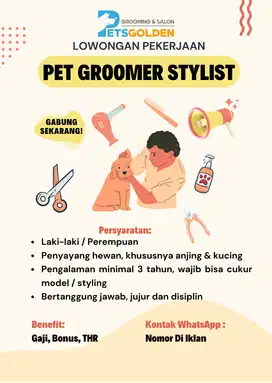 Loker Groomer Styling Petshop | lowongan kerja groomer anjing kucing