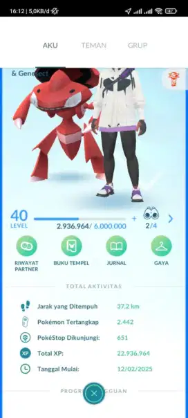 Akun pokemon go legenda level 40