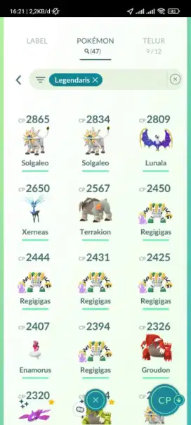 Akun pokemon go legenda
