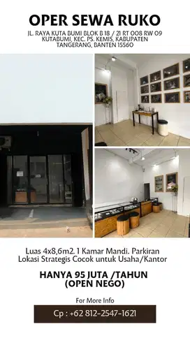 OPER SEWA RUKO UNTUK USAHA ATAU KANTOR