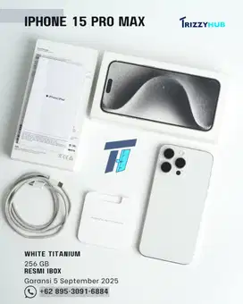 Iphone 15 Pro Max 256 GB White Titanium IBOX Garansi On