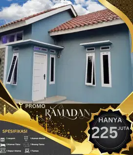 RUMAH SIAP HUNI 2 KAMAR DESAIN MODERN 13 MENIT DARI TOL HANYA 225 JUTA