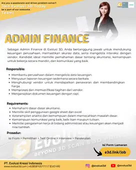 Lowongan Kerja - Admin Finance