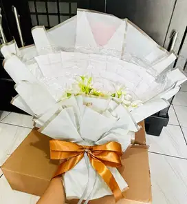 BUKET UANG KOSONG 30 SLOT PAKAI BUNGA