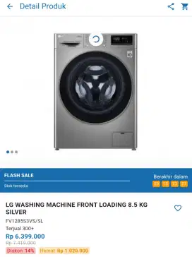 LG WASHING FRONT LOADING 8.5KG FV1285S3VS