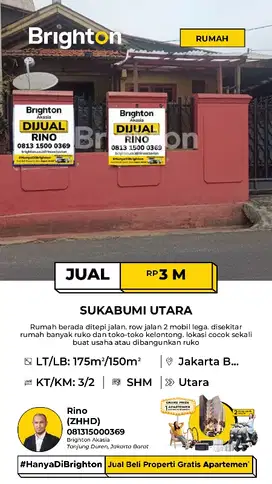 Rumah strategis hitung tanah jalan pahlawan kebon Jeruk Jakarta barat