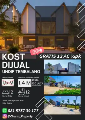 JUAL KOS 12 KAMAR 1.4MILYAR UNDIP TEMBALANG PROMO SPECIAL