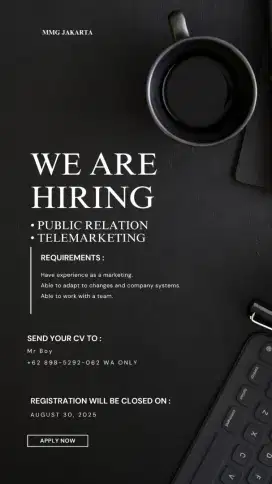 We Are Hiring Public relation & Telemarketing