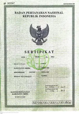 Tanah Pinggir jalan Lampu Satu Merauke