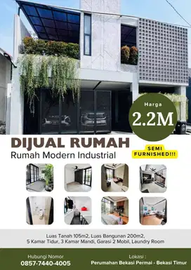 DIJUAL RUMAH BEKASI TIMUR (INDUSTRIAL SEMI FURNISHED)