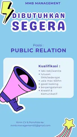 We Are Hiring Public Relation