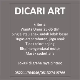 DICARI ART SERABUTAN GRAHA RAYA BINTARO