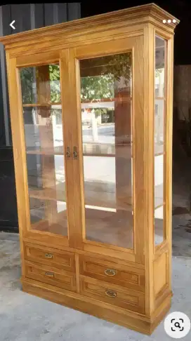 Almari hias 2 pintu jati