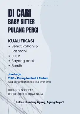 Di butuhkan segera baby sitter