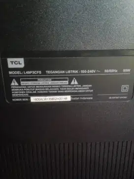 Led 49inc Digital Smart tv TCL type L49P3CFS tt/bt gitar atau hp