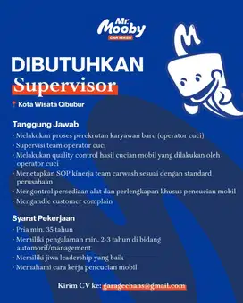 LOKER SUPERVISOR/MANAGER CARWASH