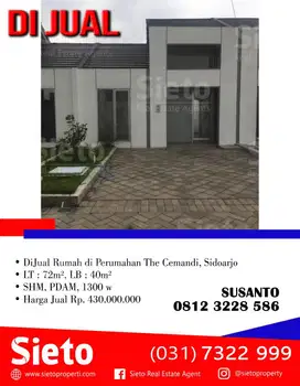 DiJual Rumah di Perumahan The Cemandi, Sidoarjo