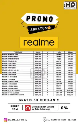 PROMO REALME TANPA DP