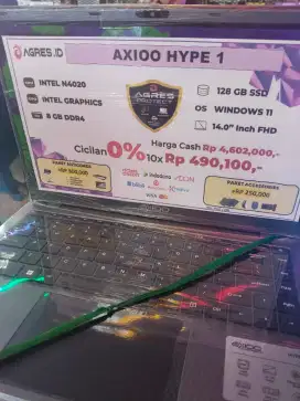 CICILAN TANPA DP CUKUP KTP AJA AXIOO HYPE 1 Intel Celeron 8/128GB