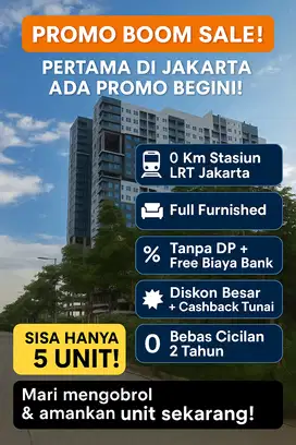 Apartemen  2BR Fully Furnished LRT City Ciracas, 0 KM dari Stasiun!
