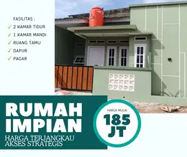 DIJUAL RUMAH 2 KAMAR AKSES STRATEGIS DEKAT JALAN UTAMA HANYA 185 JUTA