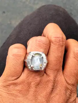 Blue safir Srilangka ring perak