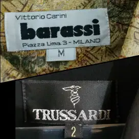 Kemeja Pria Branded Vintage Elegan TRUSSARDI & VITTORIA CARINI