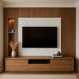FURNITURE BACKDROP TV MINIMALIS MODERN FREE CUSTOM