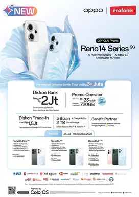 Oppo Reno 14 Series bisa kredit by Home Credit