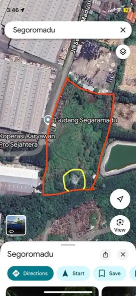 Tanah Industri Gresik. ~ 1,25 Hektar