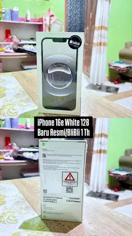 iPhone 16e White 128 (Baru) Resmi 1 Tahun