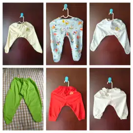 6 pcs Celana panjang untuk bayi usia 0-6 bulan (like new)