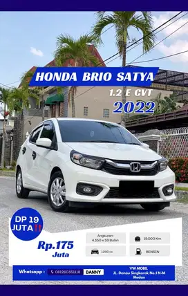 DP 19 JUTA‼️ Brio satya E CVT 2022 Putih