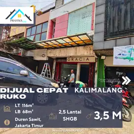 Dijual Ruko Lokasi Strategis Samping Jl. Raya Kalimalang Duren Sawit