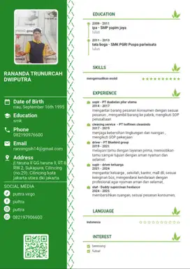 Mencari pekerjaan, supir pribadi, keluarga, kantor, pengiriman dll