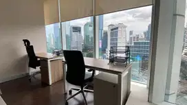 Sewa Kantor Unit Furnished untuk 2 Pax di Sahid Sudirman Dekat MRT TJ
