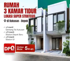 Rumah ke gerbang  tol Kukusan 3 cuma 5mnt BIsa untuk invest kost/sewa