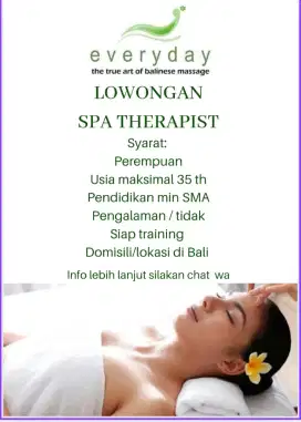 Lowongan therapist perempuan