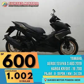 DP MULAI 600RB SYARAT KTP KK YAMAHA AEROX 155VVA S ABS TH 2019 HITAM