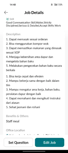 Dibutuhkan cook