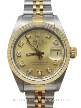 Rolex ladies champagne diamond like new