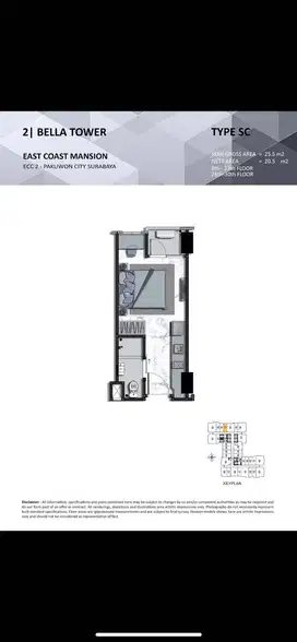 Dijual Apartemen Eastcoast Mansion Tower Bella Type Studio Best View