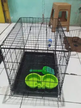 Jual kandang kucing jumbo full set 65x45x55